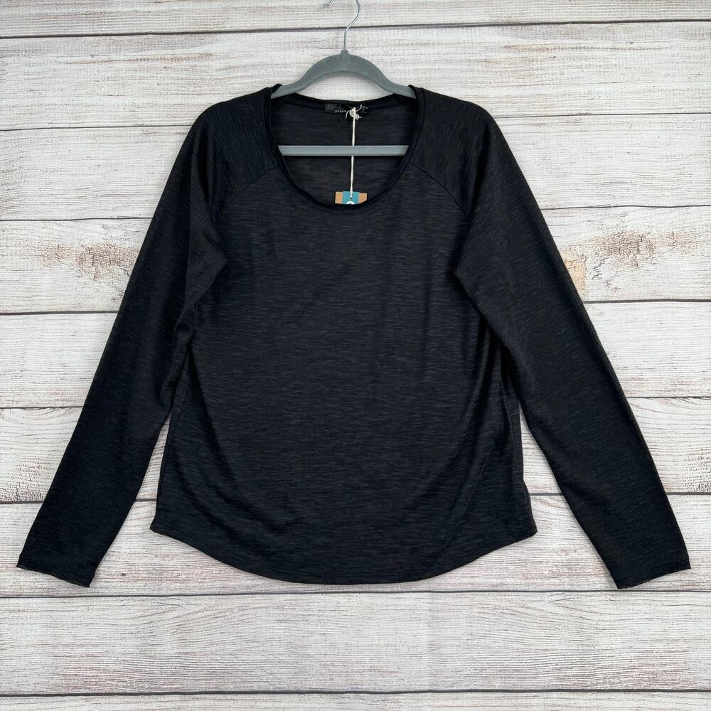 prAna Long Sleeve Zanita Top Womens XL‎ Charcoal Gray Stretch NEW